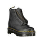Black Leather Unisex Ankle Boot