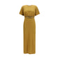 Brown Cotton Casual Dress
