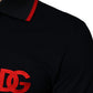 Black DG Logo Print Short Sleeve Polo T-shirt