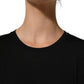 Black Wool Crew Neck Short Sleeves Men T-shirt