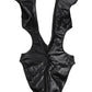 Black Deep V-Neck Cutout One Piece Swimwear