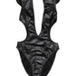Black Deep V-Neck Cutout One Piece Swimwear