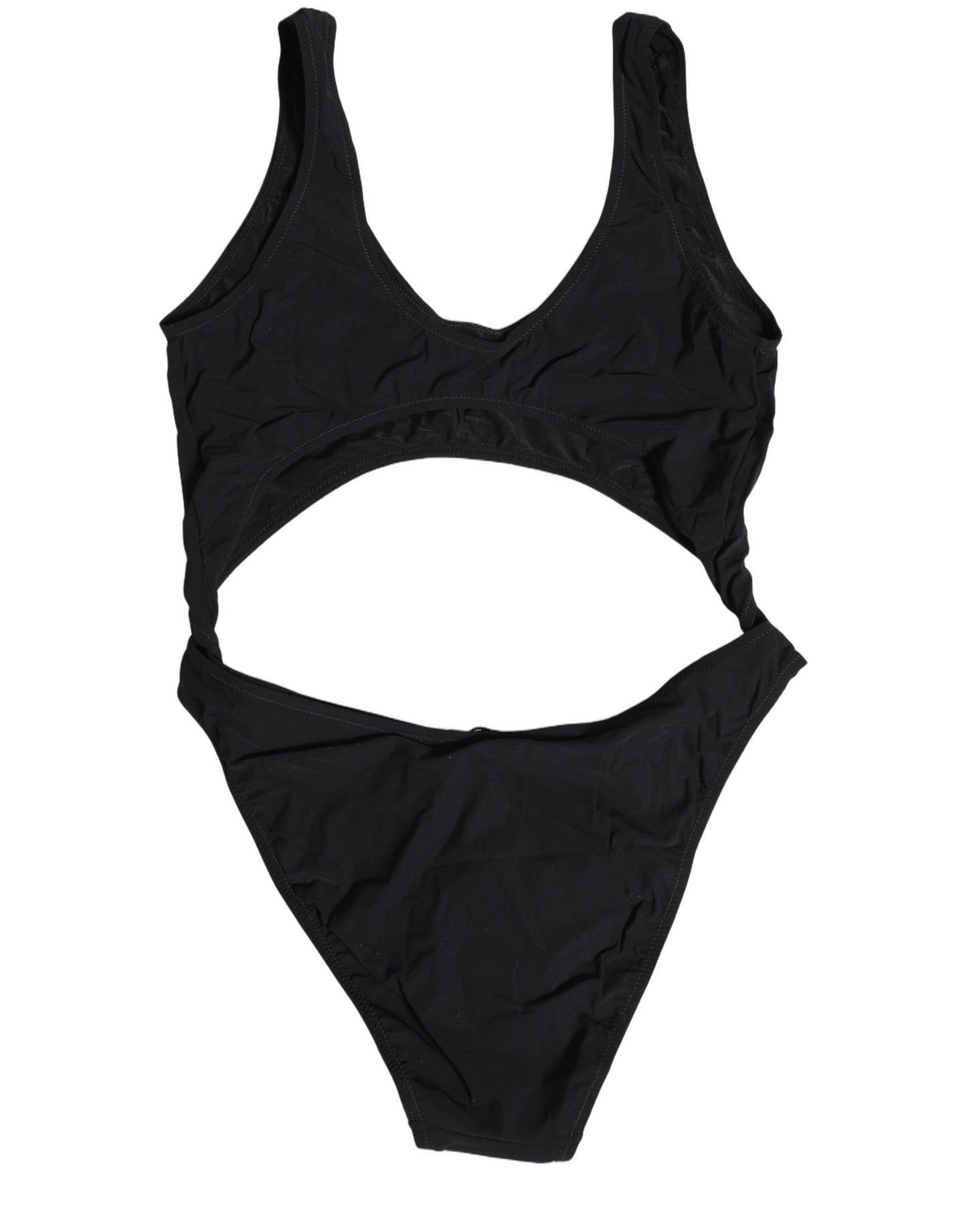 Black Cutout Logo One Piece Swimsuit Swimwear