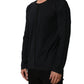Dark Blue Cotton Round Neck Pullover Sweater
