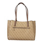 Beige Polyurethane Women's Bag