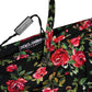 Black Floral Print Nylon Beachwear Bikini Bottom