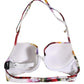 White Floral Print Nylon Beachwear Bikini Top