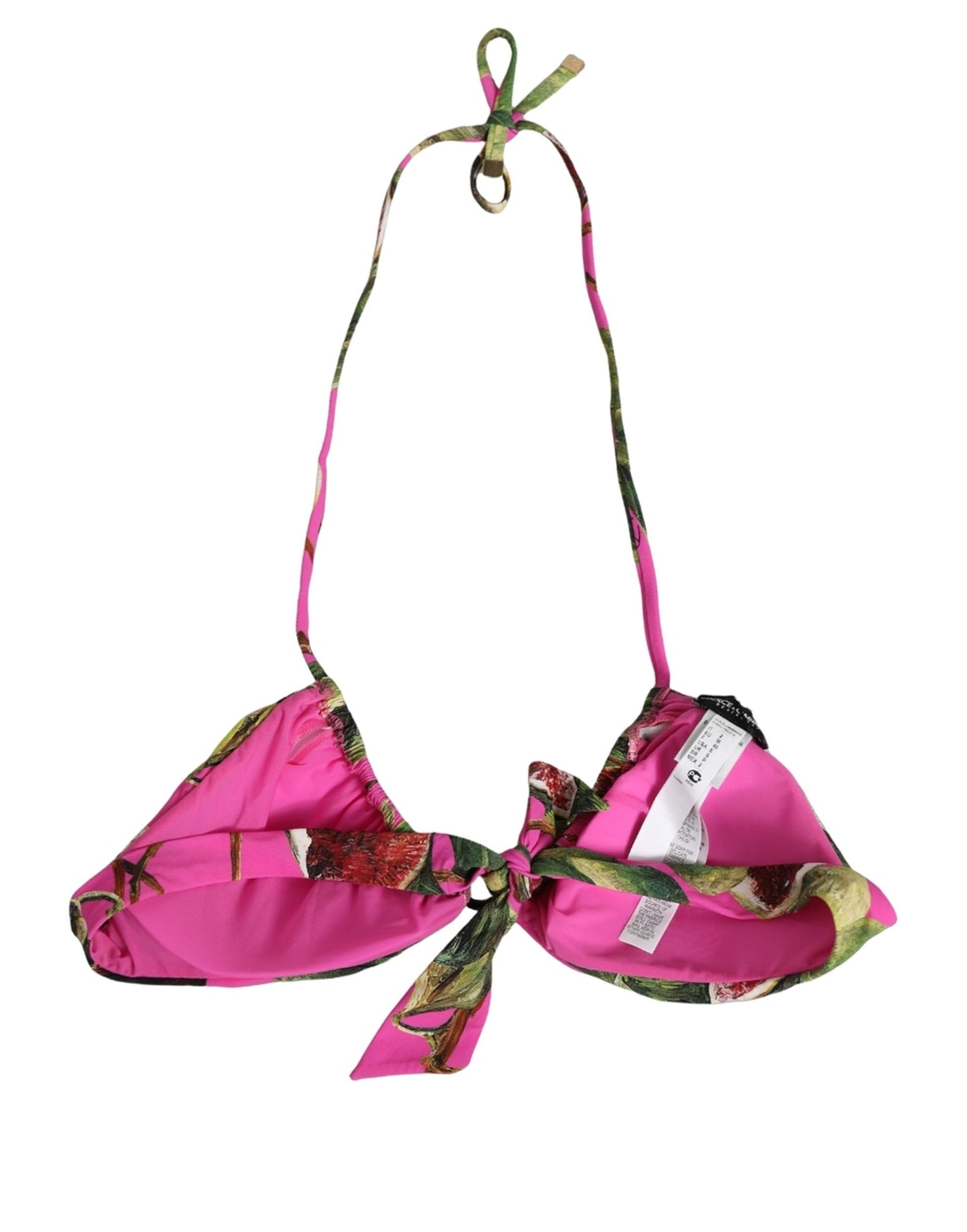 Fuchsia Pink Fig Print Beachwear Bikini Top