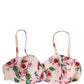 Pink Floral Print Underwire Beachwear Bikini Top
