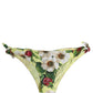 Yellow Floral Print Nylon Beachwear Bikini Bottom