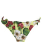 Yellow Floral Print Nylon Beachwear Bikini Bottom
