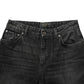 Black Cotton Stretch Straight Denim Jeans