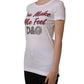 White Graphic Print Cotton Crew Neck T-shirt