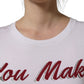 White Graphic Print Cotton Crew Neck T-shirt
