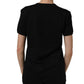 Black Cotton Crew Neck Short Sleeves T-shirt