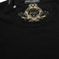 Black Cotton Crew Neck Short Sleeves T-shirt