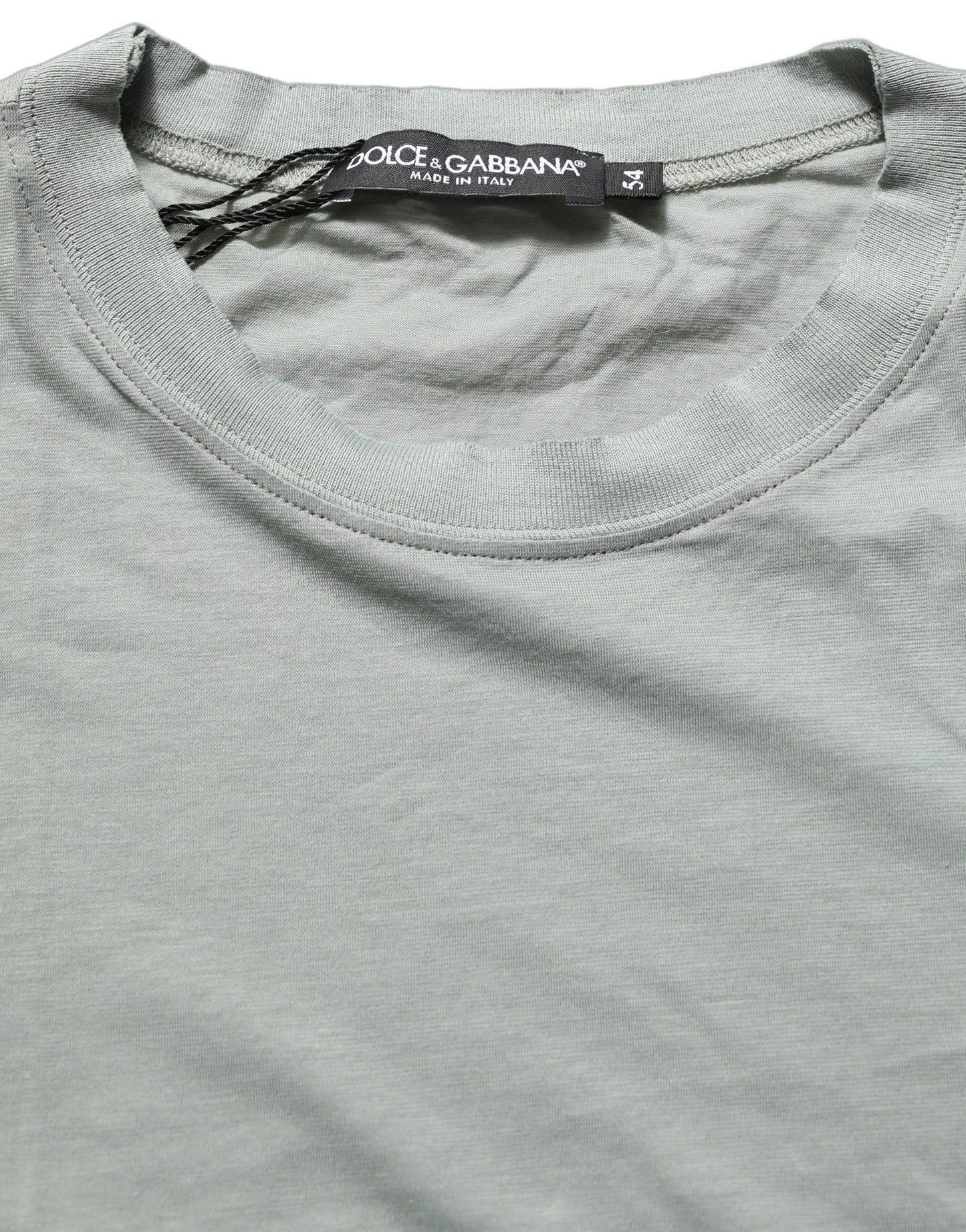 Green Cotton Short Sleeve Crew Neck T-shirt