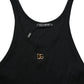 Black DG Logo Cotton Ribbed Tank Top T-shirt