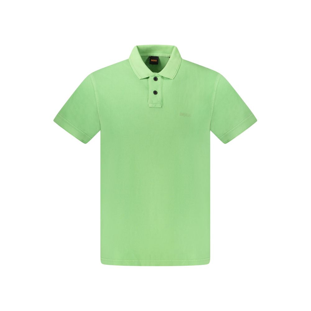 Green Cotton Men's Polo