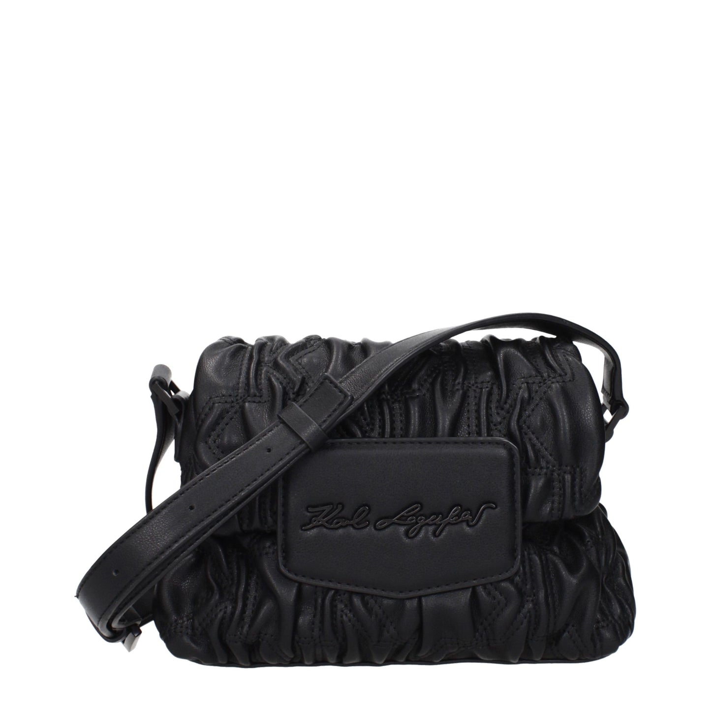 Black Polyester Crossbody Bag
