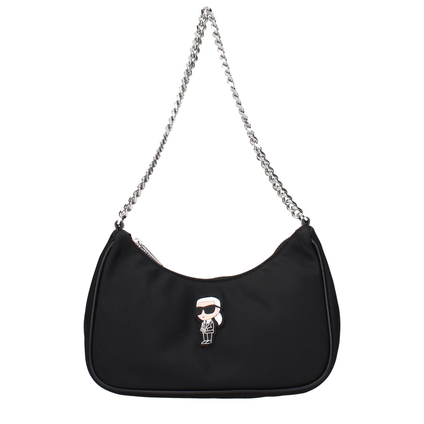 Black Fabric Shoulder Bag