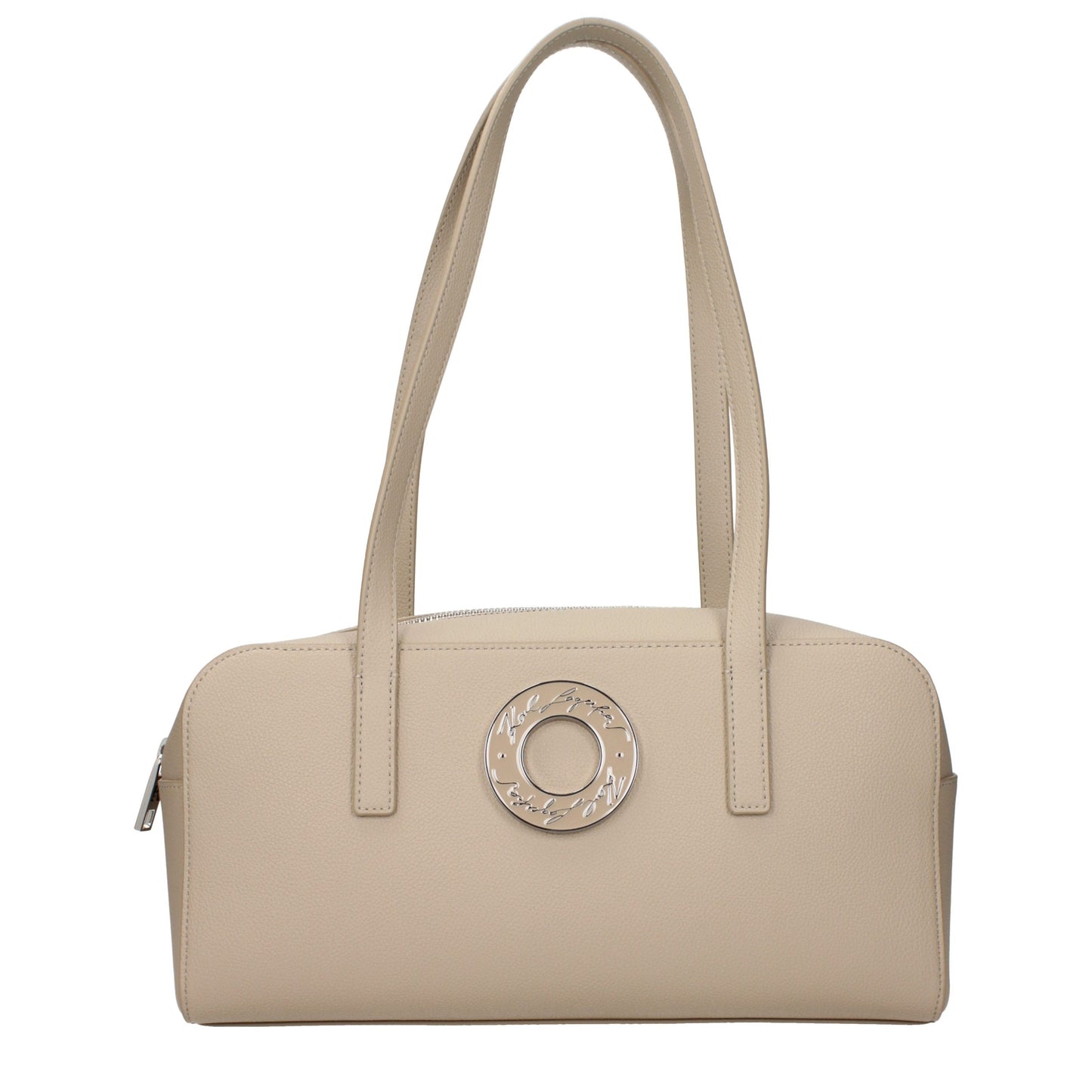 Beige Leather Shoulder Bag