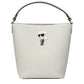Gray Leather Handbag