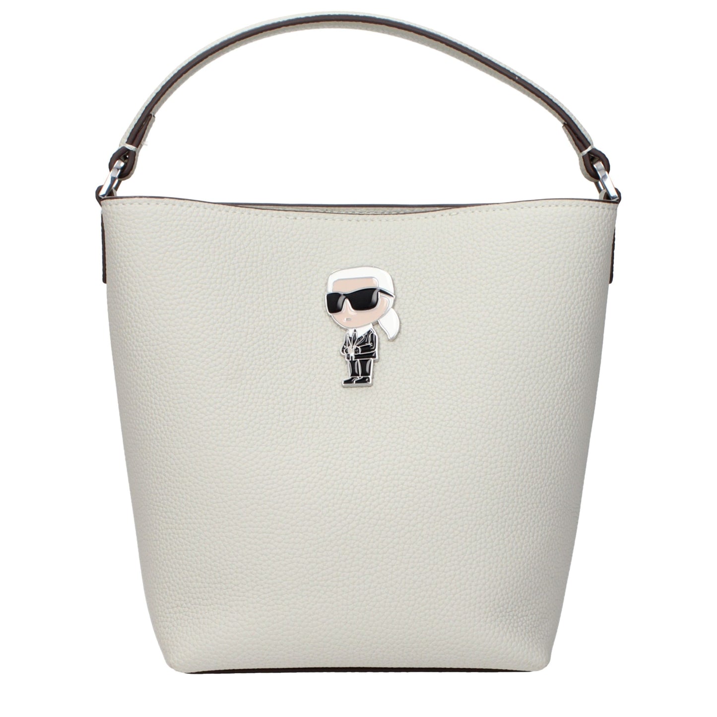 Gray Leather Handbag
