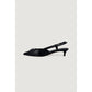 Black Polyester High Heel Pumps