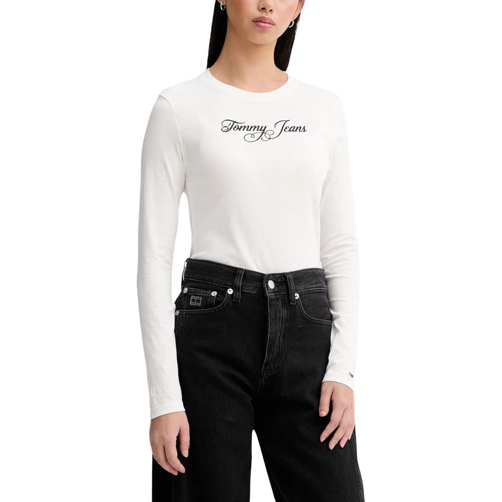 Cream Recycled Cotton Long Sleeve T-Shirt