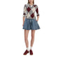 Blue Recycled Cotton Mini Skirt