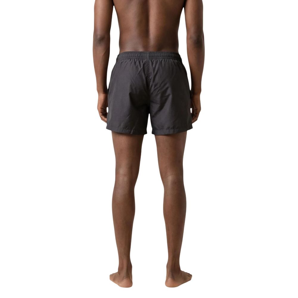 Black Polyester Swim Shorts