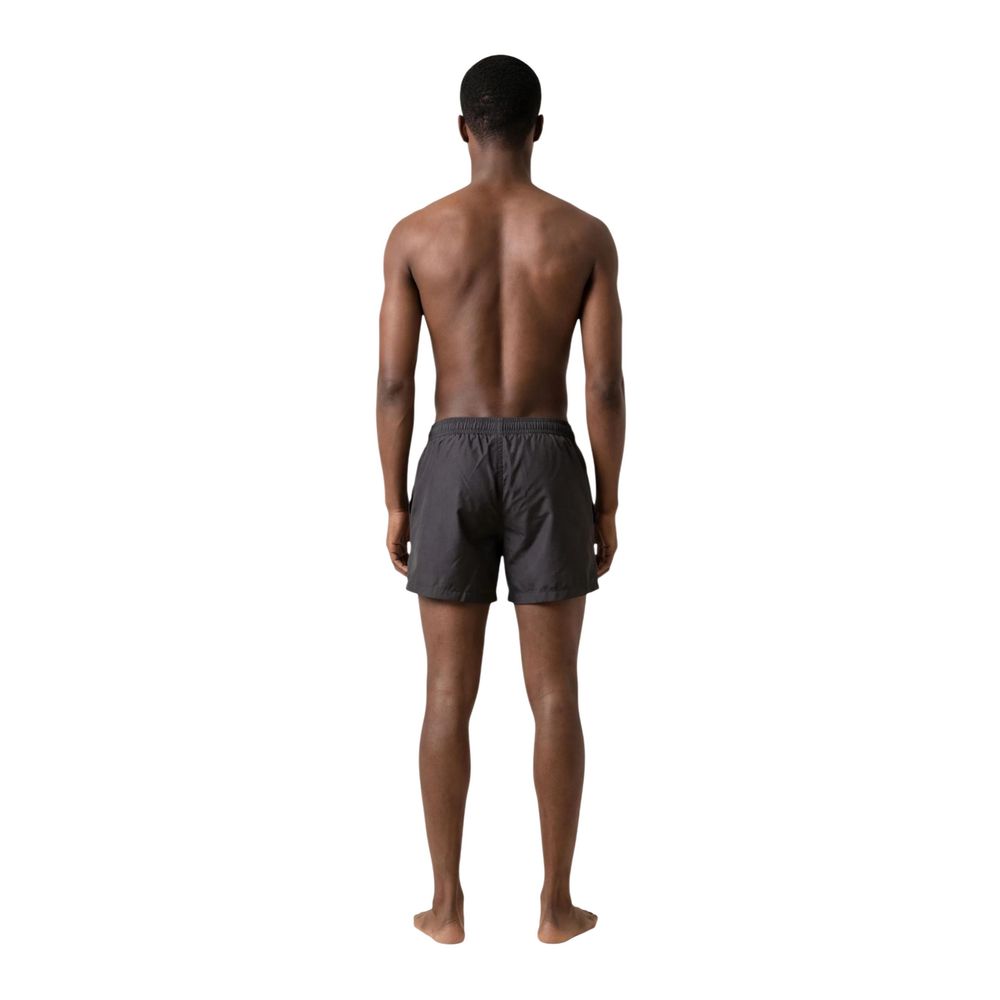 Black Polyester Swim Shorts