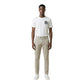 Beige Cotton Skinny Pants