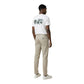 Beige Cotton Skinny Pants