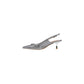 Silver Polyester High Heel Pumps