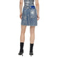 Bicolor Cotton Mini Skirt