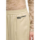 Beige Polyester Joggers (Workout Pants)