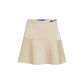 Beige Polyester Mini Skirt