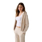 Beige Polyester Hoodie