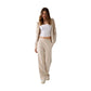 Beige Polyester Joggers (Workout Pants)