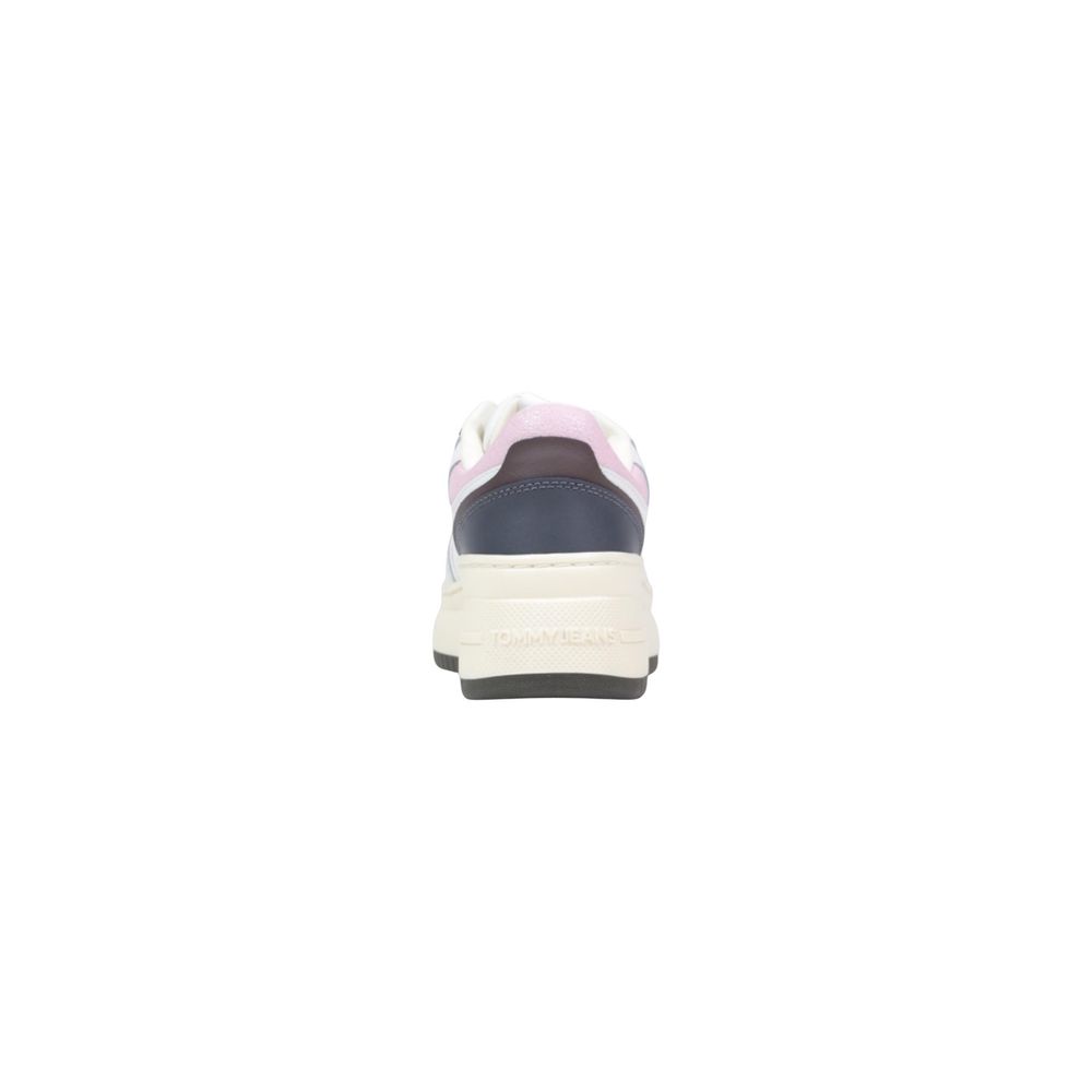 White Suede Leather Platform Sneakers