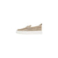 Beige Leather Slip-On Loafers