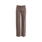 Beige Lyocell Flared Pants