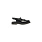 Black Leather Flat Sandals