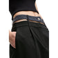 Black Polyester Casual Pants