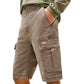 Beige Recycled Cotton Cargo Shorts