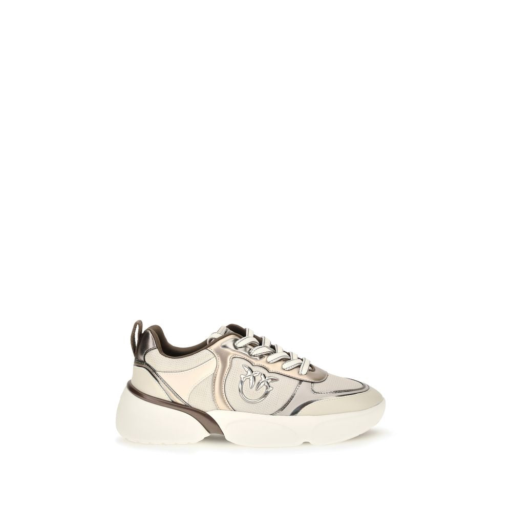 Beige Calf Leather Bos Taurus Chunky Sneakers