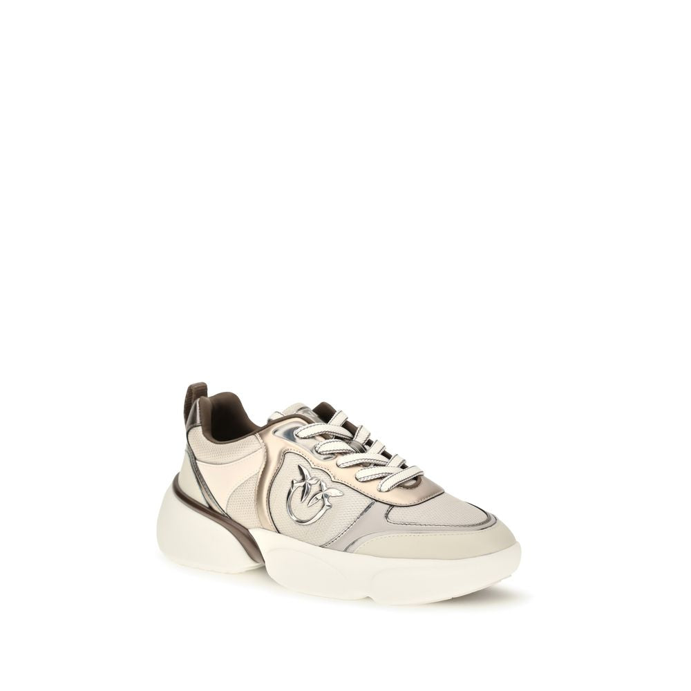 Beige Calf Leather Bos Taurus Chunky Sneakers