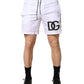 White DG Logo Men Drawstring Shorts Swimwear